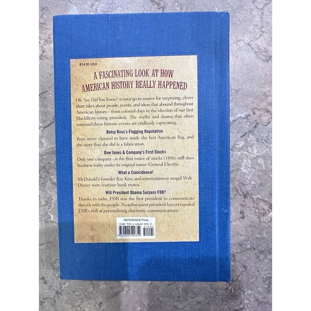 Oh Say Did You Know American History Trivia Book Fred DuBose‎ Reader's Digest HC